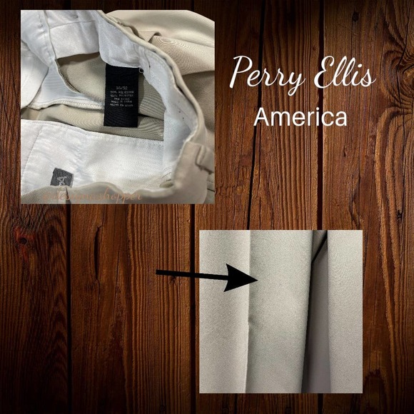 Perry Ellis America MENS Khaki Pants 36 x 32 - Picture 2 of 4